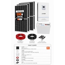 Lexron 6.2 Kva 6200w Mppt + 51.2v 100ah Lityum Akü + 4x590w Güneş Paneli Solar Enerji Paketi