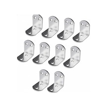 10 Lu Metal Gönye Köşebent Seti Deprem İçin Mobilya Sabitleyici L Demir, Dolap Ve Raf Güçlendirme Ayağı, Dayanıklı Metal Köşebent Bağlantı Aparatı 30x35x35 Mm Krom