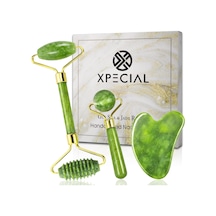 Tr Gua Sha & Jade Roller 3'ü 1 Arada, Yüz Silindiri, Guasha Yüz Masajı Cilt Bakım Alet Seti, Kırışıklıkları V