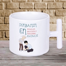 Dünyanın En Fedakar Yakışıklı Mükemmel Babası Baskılı Babalar Gününe Özel T Kupa Bardak Beyaz