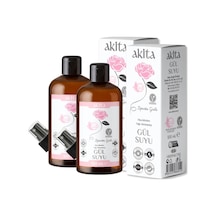 Akita Doğal Yağı Alınmamış Gül Suyu Cam Şişe 2 x 100 ML