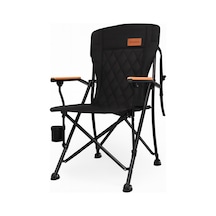 Kingcamp Polar Comfort Plus Ultra Konforlu Katlanır Kamp Sandalyesi Black Siyah