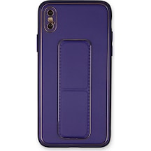 Lvsqvr Newface Apple Uyumlu iPhone Xs Max Kılıf Coco Deri Standlı Kapak - Mor