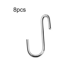 Novahub Gümüş 4/8 Adet S-şekilli Paslanmaz Çelik Asma Kancaları Mutfak Banyo Askıları Tutucu 8pcs Gümüş Gümüş