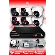 Bayicam 6 Kameralı Panda 2 İç Kamera Set 500 GB HDD Full HD Gece Görüşlü Güvenlik Kamerası Sistemi