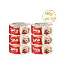 Sasu Kuru Domatesli & Soslu Ton Balığı Bütün Dilim 6 x 160 G