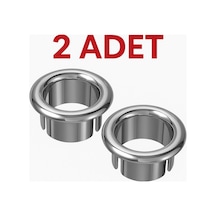 Parlak Krom Görünümlü Lavabo Taşma Yüzüğü - Dayanıklı Metal Evye Taşma Halkası 2 Adet Diğer