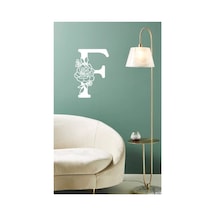Ahşap Çiçek Işlemeli F Harfi Duvar Dekoru 30 Cm Mdf Tablo