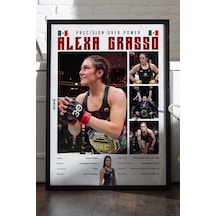 Alexa Grasso Ufc Siyah Ahşap Çerçeveli Poster, Dekoratif Dövüş Duvar Tablosu
