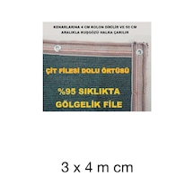 100 X 400 Gölgelik File Kamp Gölgeliği - 95lik - 4 Metre En Yeşil - Şeritli Halkalı - Bahçe Filesi Araba Gölgelik