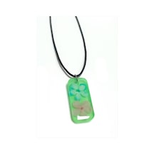 Ilkeshop Kartopu Çiçeği Dikdörtgen Epoksi Kolye-yeşil Çok renkli