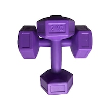 2 Kg X 2 Adet Dambıl Vinyl Kaplı Dumbell Ağırlık-mor