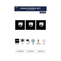 3 Kameralı 2mp Güvenlik Kamera Seti Gece Renkli Full Color Sesli Dome 2tb 63 Gün Kayıt