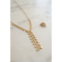 Gold Pirinç Yıldız Model Kadın Kolye Tj-bko11249 Altın - Çok Renkli