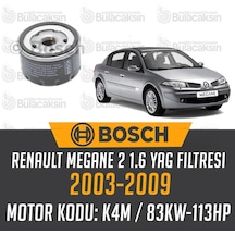 Renault Megane 2 1.6 16V Bosch Yağ Filtresi 2003-2009 N11.17211