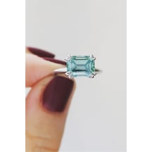 Akuamarin Taşlı Tektaş Yüzük - Ak0180