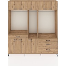 Hyperion Dolap 8 Raflı 4 Çekmeceli 3 Askılı 220x44x243 Çam-çam/çam Atlas Çam/atlas Çam