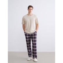 LC Waikiki Lc Waıkıkı Lacivert Kalın Ekose Erkek Pijama Alt