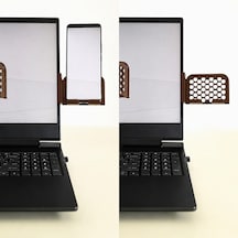 3d Baskı Monitor Telefon Tutucu - Petek Desenli Laptop Kenar Telefon Tutucu-kahverengi Diğer