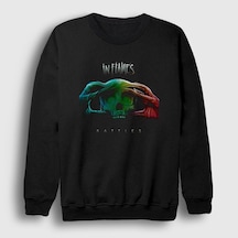Presmono Unisex Battles In Flames Sweatshirt Siyah