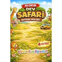 Safari Hayvanları Boyama Rulosu 45 Cm Dev Xxl Boy Çocuk Aktivite Kağıdı