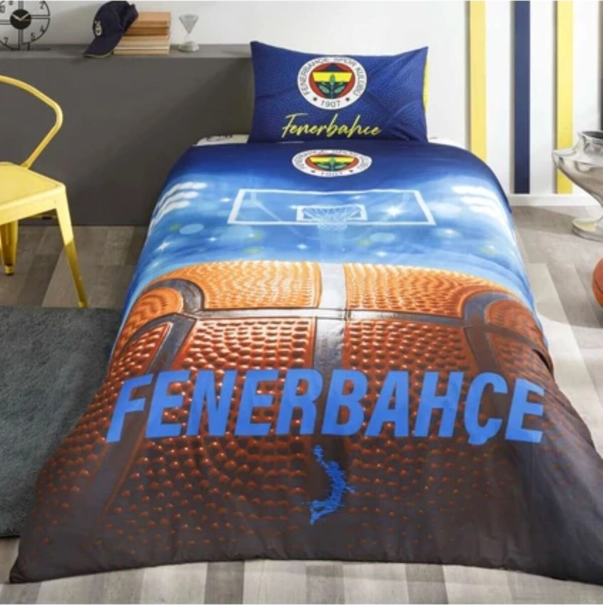 Taç Lisanslı Tek Kişilik Nevresim Takımı Fenerbahçe Lacivert