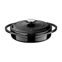 Lava Döküm Çok Amaçlı Yayvan Tencere Döküm Demir Kapak Heritage Serisi Çap(Ø)28cm.