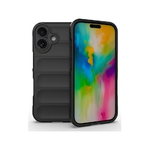 Noktaks - Apple Uyumlu iPhone 16 - Kılıf Esnek Tpu Oyuklu Arka Yüzey Tasarımlı Etnik Silikon Kapak - T36357 - Siyah Siyah