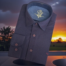 Linen Pamuklu Keten Slim Fit 4 Mevsim Giyilebilen Tek Cepli Gömlek Mor