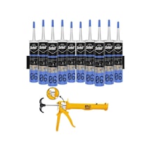 Selsil Nötr Cephe Silikonu 300 Ml Siyah 10 Adet ,alüminyum Tabanca Siyah