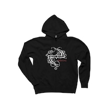 Evanescence Logo Siyah Fermuarlı Kapşonlu Sweatshirt Siyah
