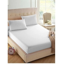 Beyaz 5 Adet  Düz Çift Kişilik %100 Pamuk Otel Çarşaf 240×260 Cm