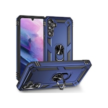 Galaxy Uyumlu A54 Kılıf Kamera Koruyucu Manyetik Standlı Tank Koruma Pazarplus Mavi