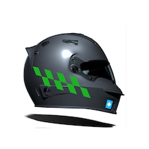 Orman Yeşili Damalı Kask Motosiklet Sticker Takımı Çınar Extreme