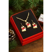 Kızak - 953 - Yılb Kutulu Zincir Kolye Set - Glblseme - - Kırmızı
