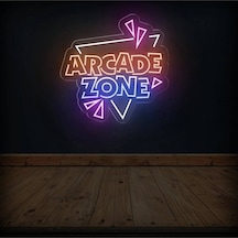 Arcade Zone Yazılı Ve Şekilli Neon Tabela Çok Renkli