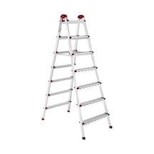 Ayyıldız Çift Çıkışlı Katlanabilir Ev Tipi Merdiven 7+7 Basamak Galvanizli Genel