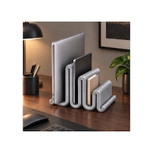 Cora Dekoratif Çoklu Laptop / Dergi / Tablet Standı - Metalik Gri