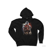 Assassins Creed We Will Unite Siyah Kapşonlu Sweatshirt Hoodie Siyah