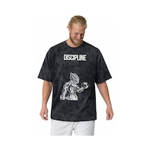 Disiplin Yazılı Anime Fitness Bodybuilding Sporcu Baskılı Unisex Siyah