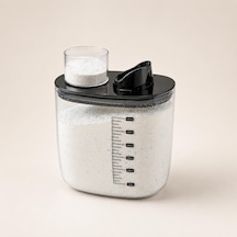 Poomy 1200 Ml Ölçekli Deterjan Kabı, Şeffaf Deterjan Saklama Kutusu, Kapaklı Çamaşır Deterjan Organizeri, Etiket Diğer