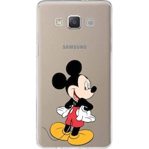 Samsung Galaxy Uyumlu A5 2015 Kapak Mickey Mouse Tasarımlı Şeffaf Silikon Kılıf Şeffaf