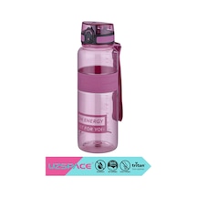 Uzspace 1000ml Silikon Gövdeli El Askılı Tritan Su Matarası Pembe Pembe - Gri