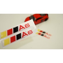 Audi A6 Logo 3M 3D Damla Silikon Torpido Bagaj Çamurluk Logo Ambl
