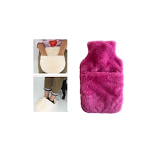 Sıcak Su Torbası Cepli Pembe Peluş Termofor 32,5x17,5cm 1500 Ml