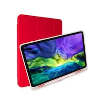 Newface Samsung Galaxy Uyumlu  T737 Tab S7 Fe 12.4 Kılıf Kalemlikli Mars Tablet Kılıfı - Kırmızı