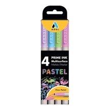 Adel Prime Ink Multisurface 4'lü Pastel Markör Çok Renkli