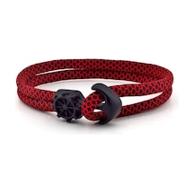 Siyah Çapa Kirmizi Paracord Erkek Bileklik Bt259 Çok Renkli
