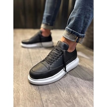 Ay Mood Jy914 Drake Bağcıklı Cilt Erkek Günlük Sneaker Ayakkabı Cbt Siyah