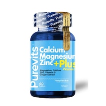 Purevits Kalsiyum Magnezyum- Çinko- Vitamin D Plus - 60 Adet Tablet